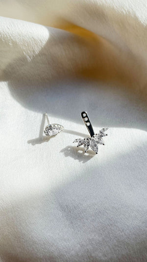 Quality Gold 14K White Gold Polished w/CZ Stud Earring Jackets XY1228 -  Ritzi Jewelers